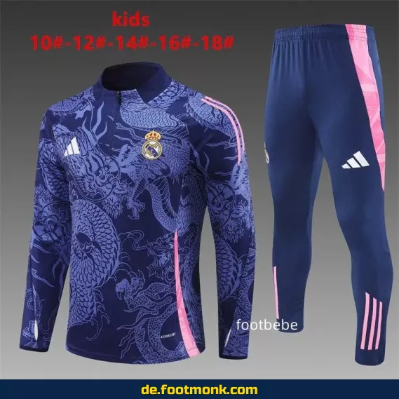 Real Madrid Kinder Trainingsanzug 2024/2025 – Dragon Violet | Günstige Fußballtrikots & Vereinstrikots für Kinder | Nike/Adidas